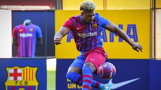 Barcelona officially unveil Adama Traore, Aubameyang
